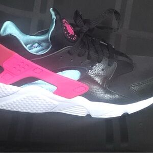 Nike Air Huarache Run South Beach Shoes Sneaker Mens  8 Black Pink Blue